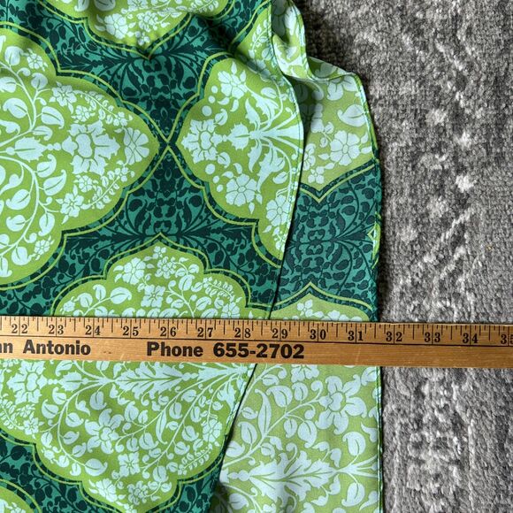 BEAUTIFUL by Lawrence Zarian V-Neck Blouse 3X Green Medallion Paradise Printed - Picture 6 of 8
